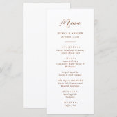 ミニマリストテラコッタ&ホワイトシンプル結婚ズ メニュー (正面/裏面)