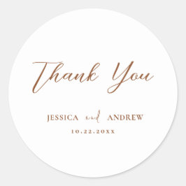 ミニマリストテラコッタ&ホワイトシンプル結婚ズ ラウンドシール