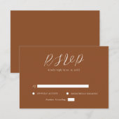 ミニマリストテラコッタ&ホワイトシンプル結婚ズ 出欠カード (正面/裏面)