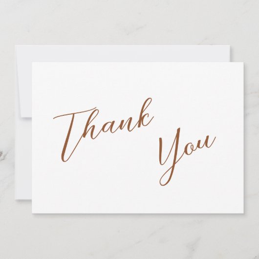 ミニマリストテラコッタ&ホワシンプルイ結婚トマンズ サンキューカード (正面)