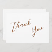 ミニマリストテラコッタ&ホワシンプルイ結婚トマンズ サンキューカード (正面/裏面)
