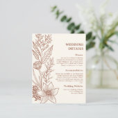 ミニマリストテラコッタ 焼きオレンジのウェディング 詳細 エンクロージャーカード (スタンド正面)