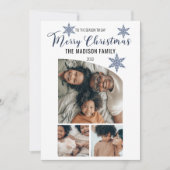 ミニマリストテーパトップ3写真メリークリスマスホール シーズンカード (正面)