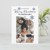 ミニマリストテーパトップ3写真メリークリスマスホール シーズンカード (スタンド正面)