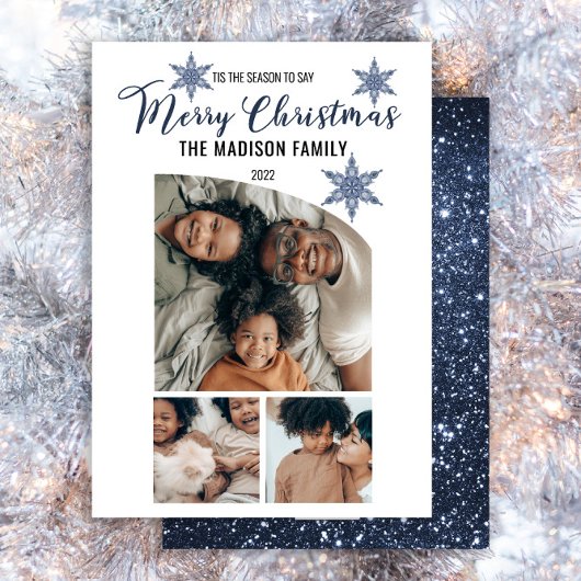 ミニマリストテーパトップ3写真メリークリスマスホール シーズンカード