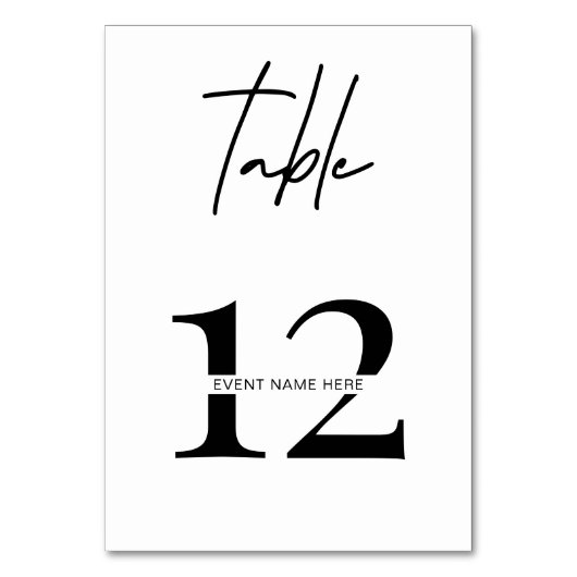 ミニマリストテーブルナンバーガラディナービジネスイベント テーブルナンバー (正面)