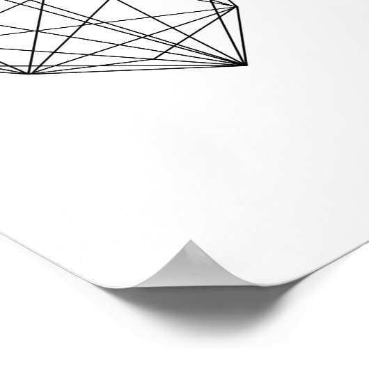 ミニマリストデコアジオメトリックハートウォールアート ポスター (角)