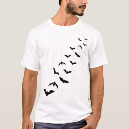 ミニマリストデザインのハロウィンにぴったりなコウモリのシルエット Tシャツ