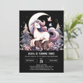 ミニマリストデジタルホース誕生日 招待状 (スタンド正面)