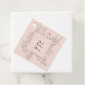 ミニマリストデリケートピンク赤面ライン描フローラ フェイバータグ (インサイチュ)