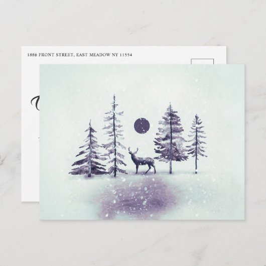 ミニマリストトナリークリスマスアートホリデーポストカード ポストカード (正面/裏面)