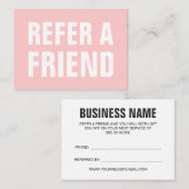 ミニマリストトレンディーはフレンドパステルピンクを参照 紹介カード (正面/裏面)