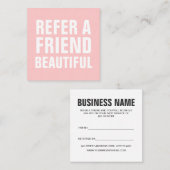 ミニマリストトレンディーはフレンドパステルピンクを参照 紹介カード (正面/裏面)