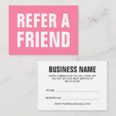 ミニマリストトレンディーはフレンドピンクをモダン参照 紹介カード (正面/裏面)