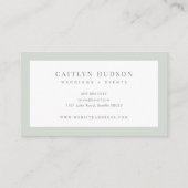 ミニマリストトレンディーエレガントセージグリーンホワイトパーム 名刺 (裏面)