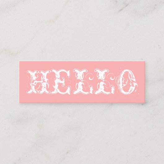 ミニマリストトレンディーシンプルパステモダンルピンク スキニー名刺 (正面)