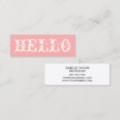 ミニマリストトレンディーシンプルパステモダンルピンク スキニー名刺 (正面/裏面)