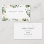 ミニマリストトロピカルパーム葉プロフェッショナル 名刺 (正面/裏面)