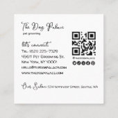 ミニマリストドッググルーミング | ペットトリマー モダン スクエア名刺 (裏面)