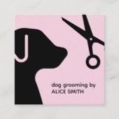 ミニマリストドッググルーミング | ペットトリマー モダン スクエア名刺 (正面)