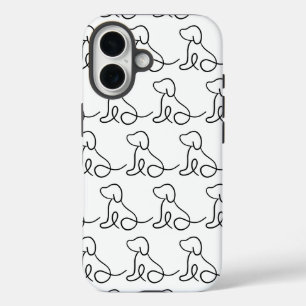 ミニマリストドッグラインアートiPhoneケース iPhone 16ケース