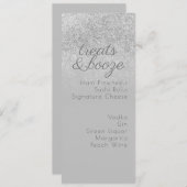 ミニマリストドリンク灰色のスパークルメニュー シーズンカード (正面/裏面)