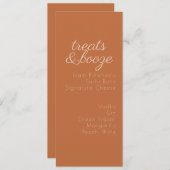 ミニマリストドリンク自然トーン結婚のメニュー シーズンカード (正面/裏面)