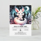 ミニマリストドリーミーウルフ誕生日 招待状 (スタンド正面)