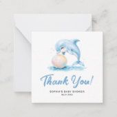 ミニマリストドルフィンベビーシャワー予算ありがとう ノートカード (正面)