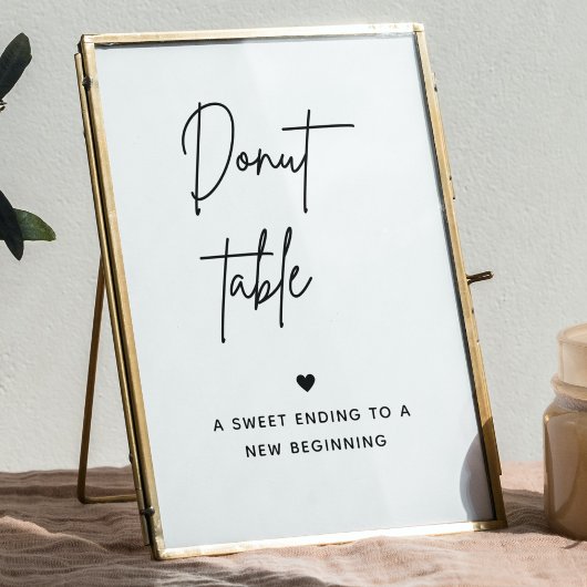 ミニマリストドーナツバー標識 |デザートテーブル記号 ポスター