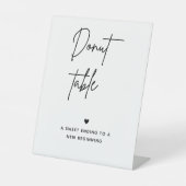 ミニマリストドーナツバー標識 |デザートテーブル記号 台座サイン (正面)