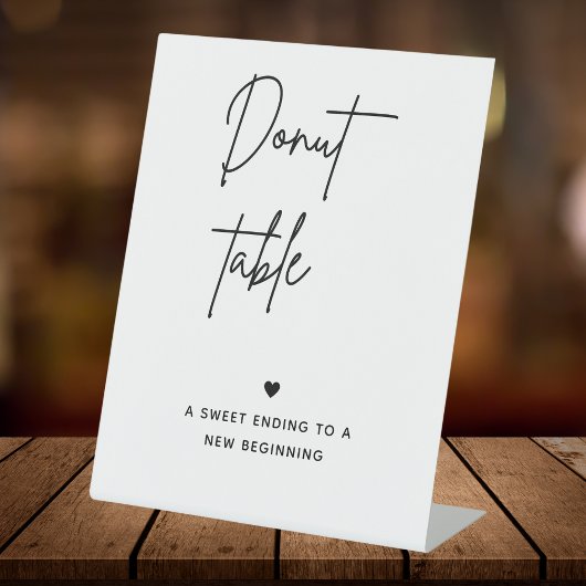 ミニマリストドーナツバー標識 |デザートテーブル記号 台座サイン