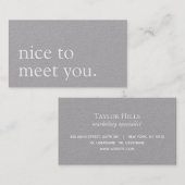 ミニマリストナイストゥミートグレイクラフト 名刺 (正面/裏面)