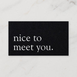ミニマリストナイスト初対面ブラッククラフト 名刺