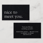 ミニマリストナイスト初対面ブラッククラフト 名刺 (正面/裏面)