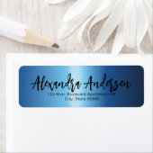 ミニマリストナイトブルーメタリックトレンディースクリプトラベル ラベル (インサイチュ)