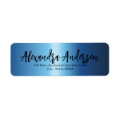 ミニマリストナイトブルーメタリックトレンディースクリプトラベル ラベル (正面)