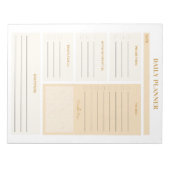 ミニマリストニュートラルカラー毎日のプランナーページ ノートパッド (正面)