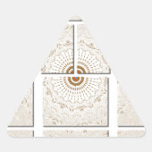 ミニマリストニュートラルジオメトリベージュ色デザイン 三角形シール (正面)