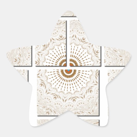 ミニマリストニュートラルジオメトリベージュ色デザイン 星シール (正面)