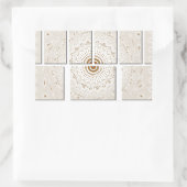 ミニマリストニュートラルジオメトリベージュ色デザイン 長方形シール (バッグ)