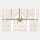 ミニマリストニュートラルジオメトリベージュ色デザイン 長方形シール (正面)