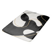 ミニマリストニュートラルブラック金ゴールド抽象芸術 バスマット (アングル)