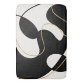 ミニマリストニュートラルブラック金ゴールド抽象芸術 バスマット (正面縦)