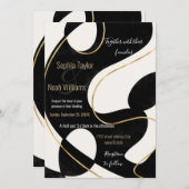 ミニマリストニュートラルブラック金ゴールド絵画抽象芸術 (正面/裏面)