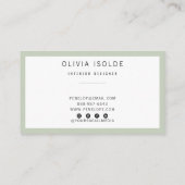 ミニマリストニュートラルモダングリーンボホトレンディーユニーク 名刺 (裏面)