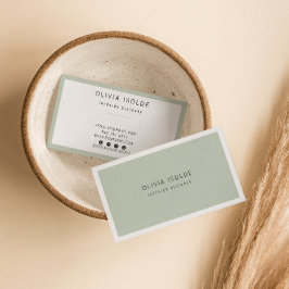 ミニマリストニュートラルモダングリーンボホトレンディーユニーク 名刺