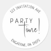 ミニマリストニュートラル差出人住所封筒用シール ラウンドシール (正面)