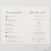 ミニマリストニュートラル折畳み教会結婚式 プログラム (裏面)