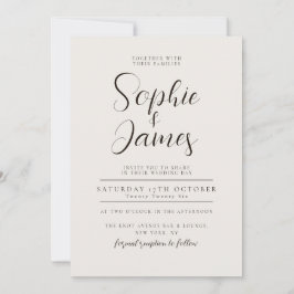 ミニマリストニュートラル結婚式招待状 招待状